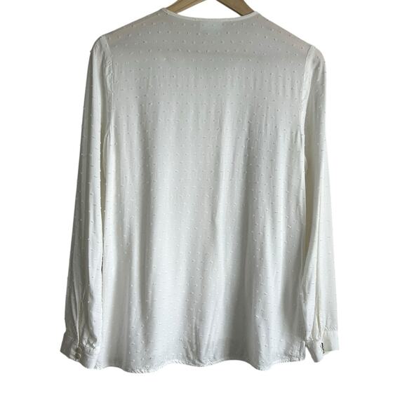 J Jill Women Top XS Ivory Swiss Dot Button Up Cottagecore Fairy Whimsy Office - Picture 3 of 7